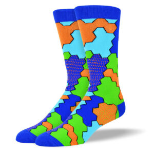 Men's Blue Jigsaw Socks for Autism