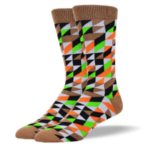 Men's Brown Crazy Novelty Pattern Socks