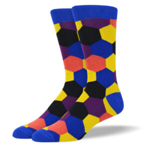 Men's Colorful Hexagon Pattern Socks
