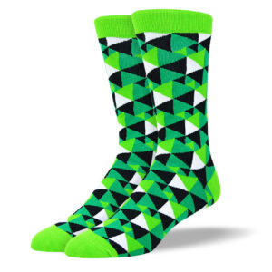 Men's Crazy Green Triangle Socks