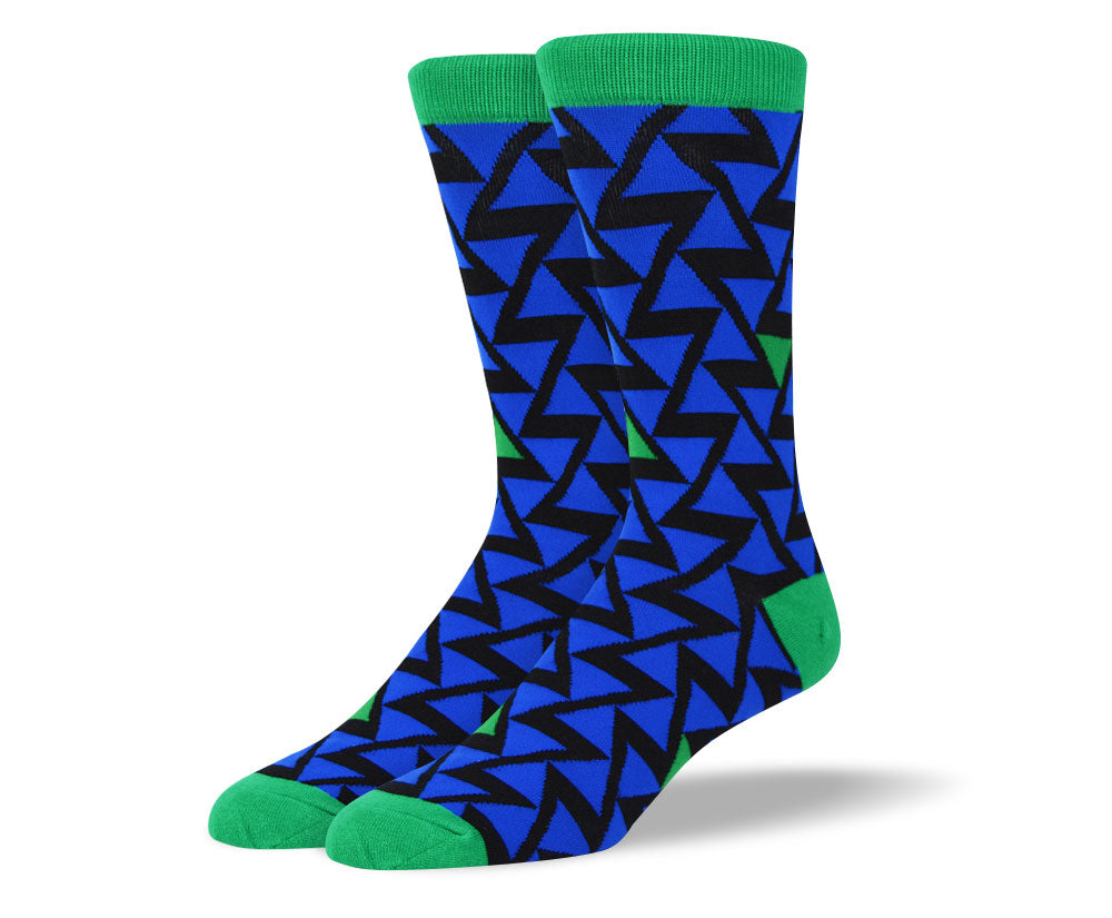 Men's Fun Blue Zig Zag Socks
