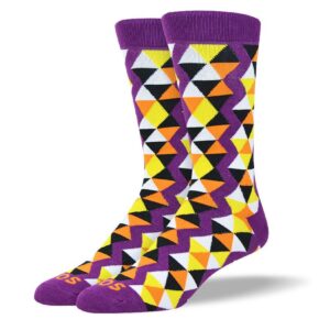Men's Bold Purple Funky Socks Triangle