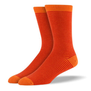 Men's Dark Orange Thin Stripes Socks