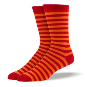 Men's Dark Orange Stripes Socks
