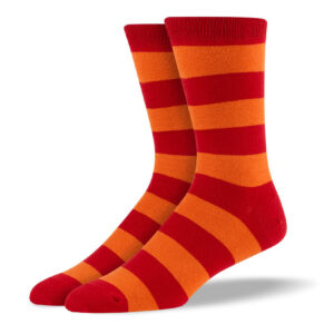 Men's Dark Orange Thick Stripes Socks