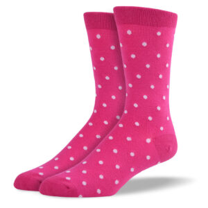 Men's Dark Pink Small Polka Dots Socks