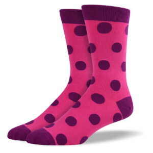 Men's Dark Pink Big Dot Socks