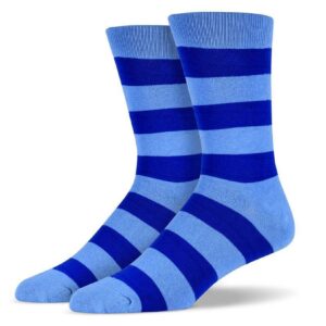 Mens Blue Thick Striped Socks