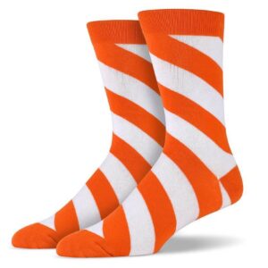 Mens Orange Diagonal Striped Socks