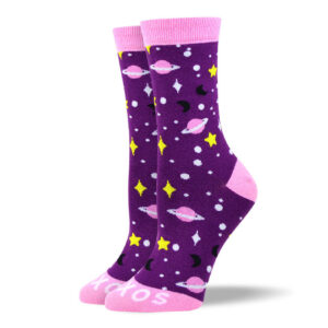 Women's Fun Purple Space Socks