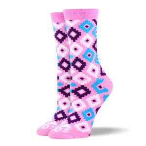 Women's Unique Pink Diamond Socks