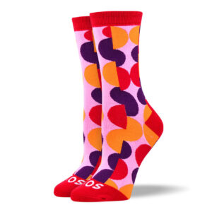 Women's Pink Crazy Dot Socks