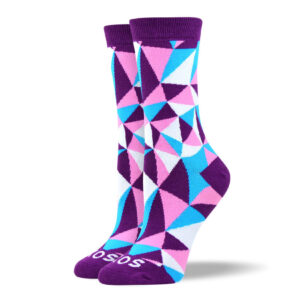 Women's Trendy Purple Mosaic Socks