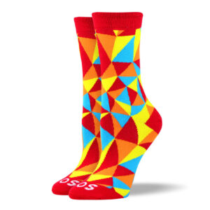 Women's Trendy Orange Mosaic Socks