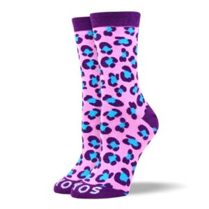 Women's Colorful Purple Leopard Print Socks