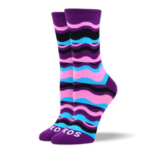 Women's Fun Purple Waves Socks