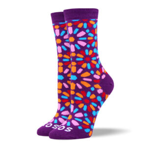Women's Purple Flower Art Socks