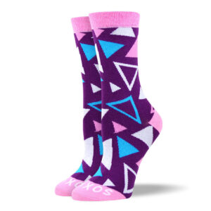 Women's Purple Triangle Pattern Socks