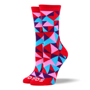 Women's Trendy Red Mosaic Socks