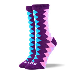 Women's Trendy Purple Diamond Socks