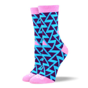 Women's Trendy Blue Zig Zag Socks