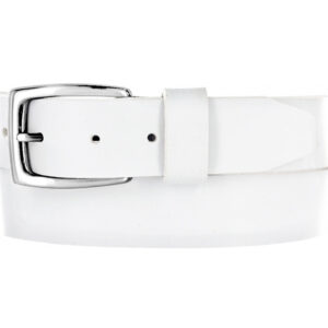 Mens White Leather Belt