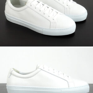 Mens White Leather Sneakers