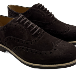 Mens Brown Suede Wingtip Dress Shoes