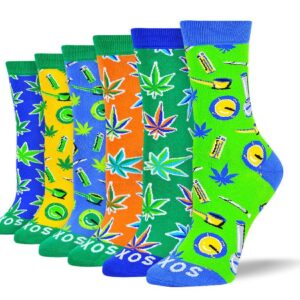 Women's Colorful Weed Sock Bundle - 6 Pair