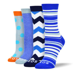 Women's Funky Blue Sock Bundle - 4 Pair