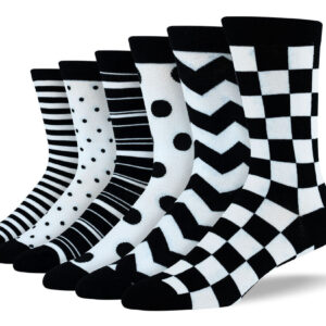 Men's Cool Black & White Sock Bundle - 6 Pair