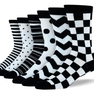 Men's Wedding Black & White Sock Bundle - 6 Pair