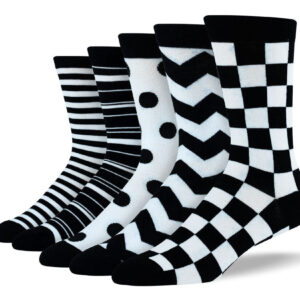 Men's Cool Black & White Sock Bundle - 5 Pair