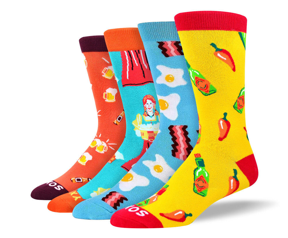 Men's Unique Food Sock Bundle - 4 Pair