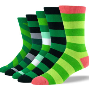 Men's Green Thick Stripe Sock Bundle