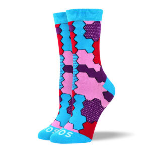 Women's Blue Jigsaw Socks For Autism