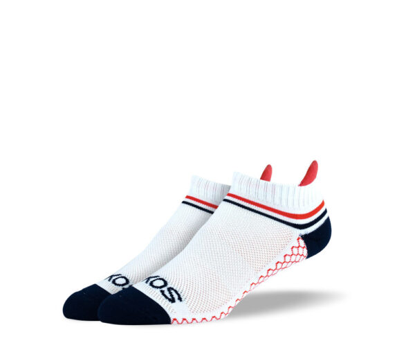 Men's White Red Stripes Athletic Ankle Socks
