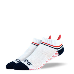 Women's White Red Stripes Athletic Ankle Socks