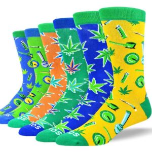 Men's Fun Weed Sock Bundle - 6 Pair