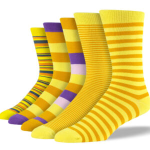 Men's Yellow Mix Stripe Sock Bundle